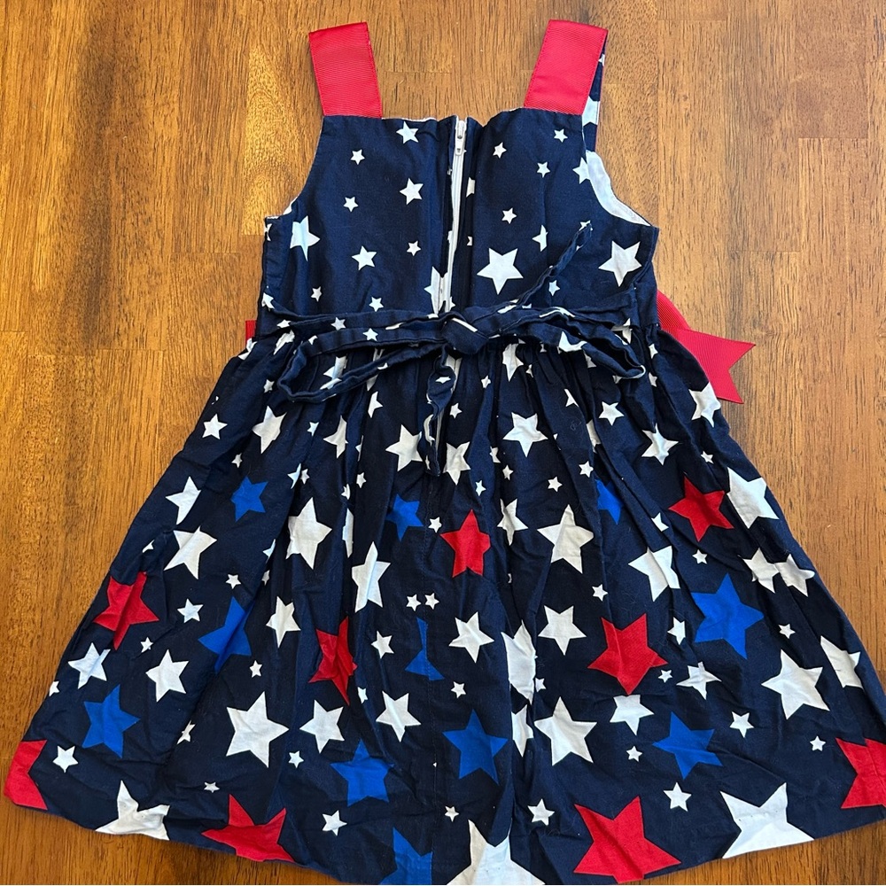 Jessica Ann Americana Star Dress | Boutique Patriotic | Toddler Girls 4T - Picture 4 of 5